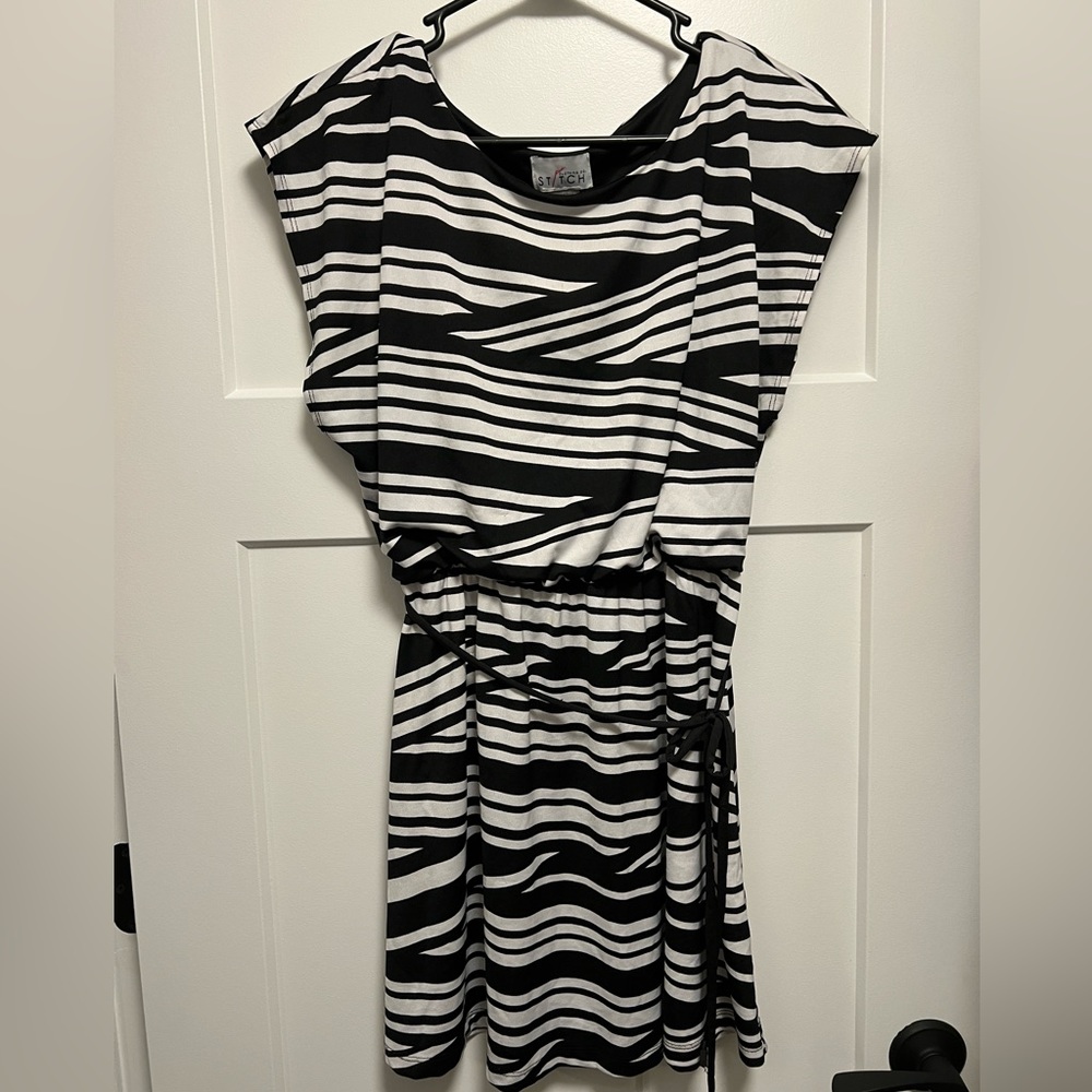Stitch Clothing Co- Black/White Striped Shirt